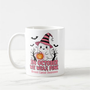 Im Oktober tragen wir pinkfarbene Brustkrebsvorwar Kaffeetasse