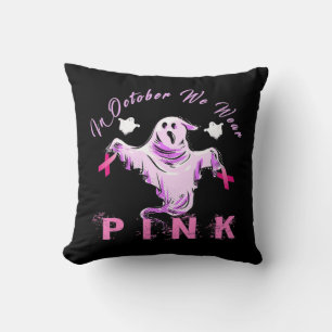 Im Oktober tragen wir rosa Band Geist Brustkrebs Kissen