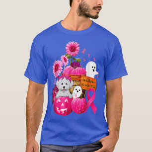 Im Oktober tragen wir rosa Bichon frise Brustkrebs T-Shirt