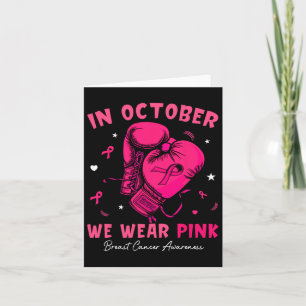 Im Oktober tragen wir rosa Boxhandschuh Brustkrebs Karte