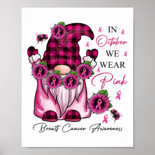 Im Oktober tragen wir rosa Brustkrebs A Poster
