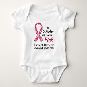 Im Oktober tragen wir rosa Brustkrebs-Bewusstsein Baby Strampler
