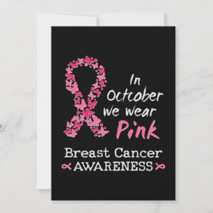 Im Oktober tragen wir rosa Brustkrebs-Bewusstsein Einladung