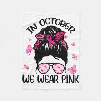 Im Oktober tragen wir rosa Brustkrebs-Bewusstsein Fleecedecke
