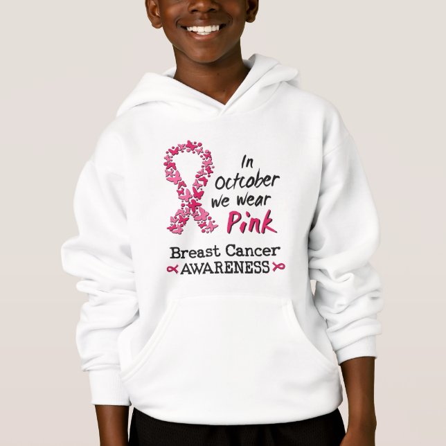 Im Oktober tragen wir rosa Brustkrebs-Bewusstsein Hoodie (Vorderseite)