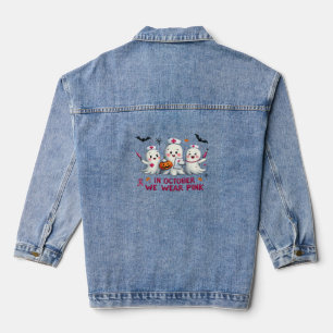 Im Oktober tragen wir rosa Brustkrebs-Bewusstsein  Jeansjacke