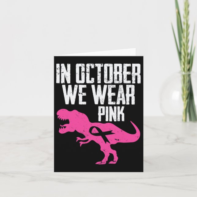 Im Oktober tragen wir rosa Brustkrebs-Bewusstsein Karte (Vorderseite)