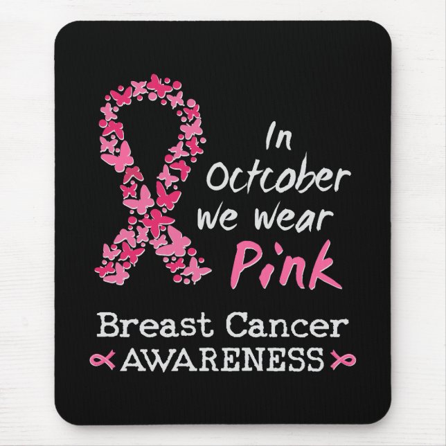 Im Oktober tragen wir rosa Brustkrebs-Bewusstsein Mousepad (Vorne)