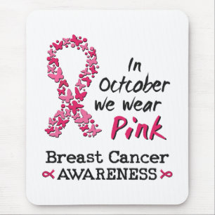 Im Oktober tragen wir rosa Brustkrebs-Bewusstsein Mousepad