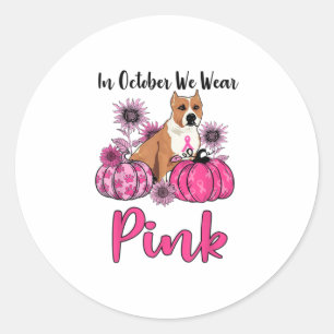 Im Oktober tragen wir rosa Brustkrebs-Bewusstsein Runder Aufkleber