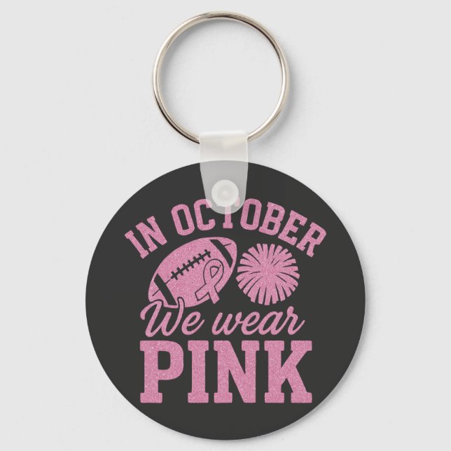 Im Oktober tragen wir rosa Brustkrebs-Bewusstsein Schlüsselanhänger (Vorderseite)