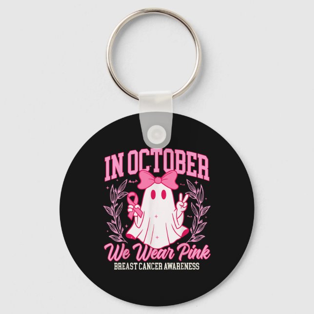 Im Oktober tragen wir rosa Brustkrebs-Bewusstsein  Schlüsselanhänger (Vorderseite)