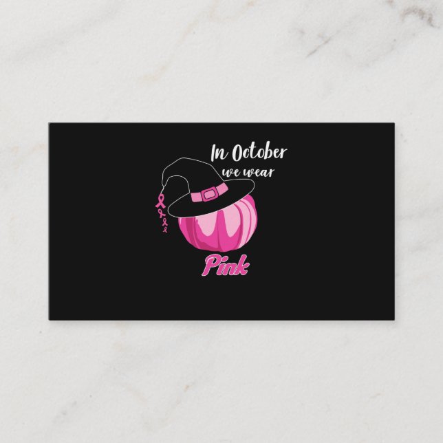 Im Oktober tragen wir rosa Brustkrebs-Bewusstsein Visitenkarte (Vorderseite)
