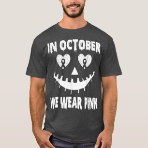 Im Oktober tragen wir rosa Brustkrebs-Jackolantern T-Shirt