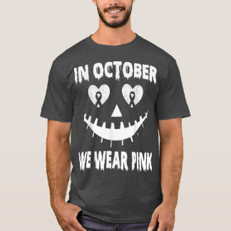 Im Oktober tragen wir rosa Brustkrebs-Jackolantern T-Shirt