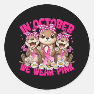 Im Oktober tragen wir rosa Brustkrebs Runder Aufkleber