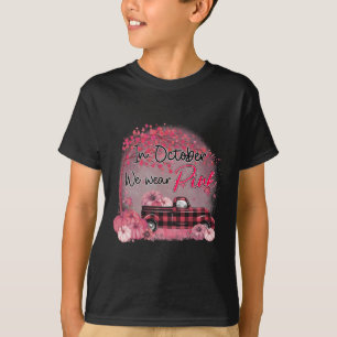 Im Oktober tragen wir rosa Brustkrebs T-Shirt