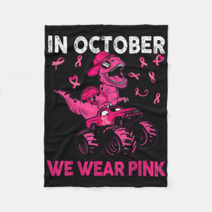 Im Oktober tragen wir rosa Brustkrebs Trex Dino Ki Fleecedecke