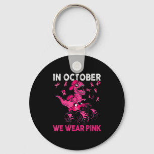 Im Oktober tragen wir Rosa Brustkrebs Trex Dino Ki Schlüsselanhänger