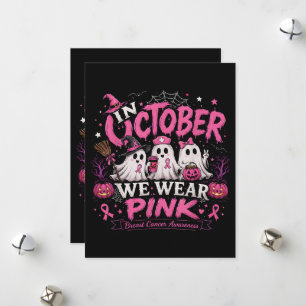 Im Oktober tragen wir Rosa Brustkrebsaufklärung Feiertagskarte