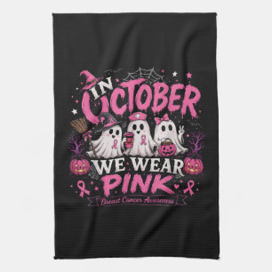 Im Oktober tragen wir Rosa Brustkrebsaufklärung Geschirrtuch