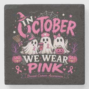 Im Oktober tragen wir Rosa Brustkrebsaufklärung Steinuntersetzer