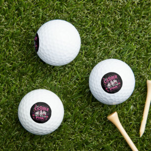 Im Oktober tragen wir Rosa Brustkrebsbewusstsein Golfball