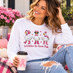 Im Oktober tragen wir rosa dumme Gans Tri-Blend Shirt