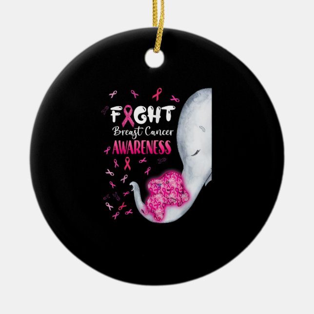 Im Oktober tragen wir rosa Elefantenbrasse Mon Keramik Ornament (Vorne)