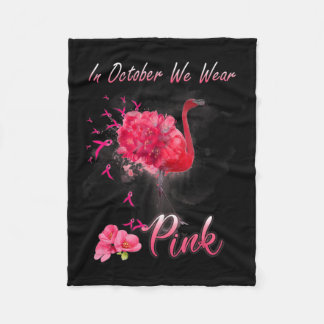 Im Oktober tragen wir rosa Flamingo Brustkrebs Awa Fleecedecke