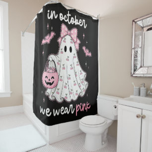 Im Oktober tragen wir rosa Geist Halloween Duschvorhang