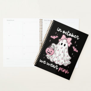 im Oktober tragen wir rosa Geist Halloween Planer