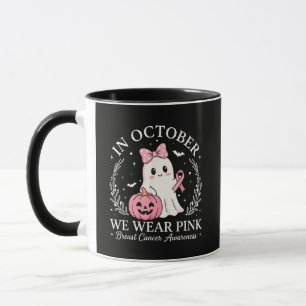 Im Oktober tragen wir rosa Geist Halloween Tasse