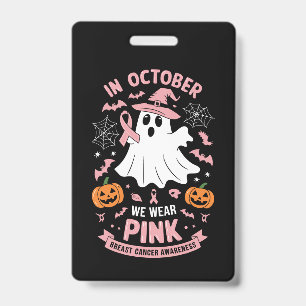 Im Oktober tragen wir rosa Geist Hexe Brustkrebs Ausweis