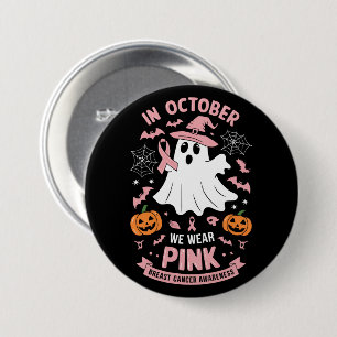 Im Oktober tragen wir rosa Geist Hexe Brustkrebs Button