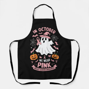 Im Oktober tragen wir rosa Geist Hexe Brustkrebs  Schürze