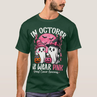 Im Oktober tragen wir rosa Geist Hexe Brustkrebs T-Shirt