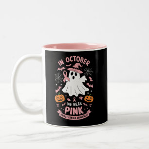 Im Oktober tragen wir rosa Geist Hexe Brustkrebs  Zweifarbige Tasse