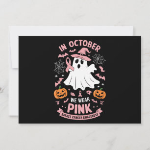 Im Oktober tragen wir rosa Geisterhexen Brustkrebs Einladung