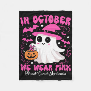Im Oktober tragen wir rosa Geisterhexen Brustkrebs Fleecedecke