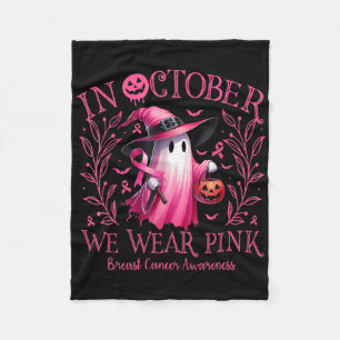 Im Oktober tragen wir rosa Geisterhexen Brustkrebs Fleecedecke