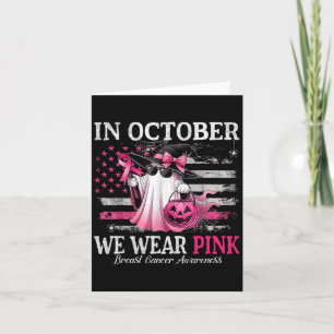 Im Oktober tragen wir rosa Geisterhexen Brustkrebs Karte