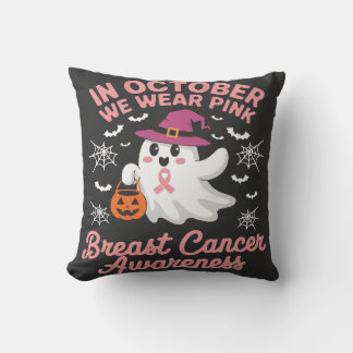 Im Oktober tragen wir rosa Geisterhexen Brustkrebs Kissen