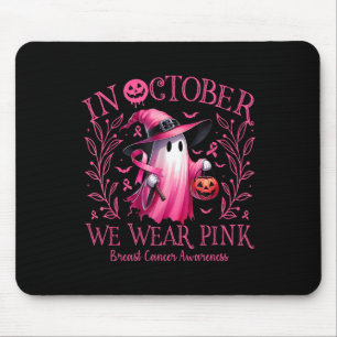 Im Oktober tragen wir rosa Geisterhexen Brustkrebs Mousepad