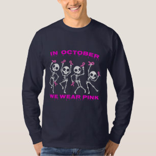 Im Oktober tragen wir rosa Geisterhexen Brustkrebs T-Shirt