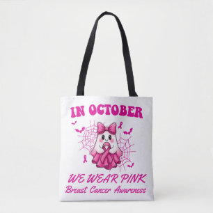 Im Oktober tragen wir rosa Geisterhexen Brustkrebs Tasche