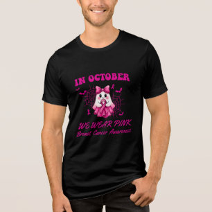 Im Oktober tragen wir rosa Geisterhexen Brustkrebs Tri-Blend Shirt