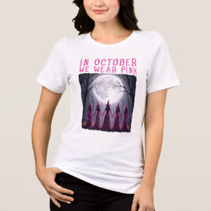 Im Oktober tragen wir rosa Halloween-Brustkrebs Tri-Blend Shirt