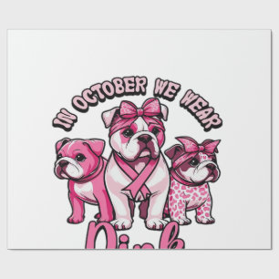 Im Oktober tragen wir Rosa � Halloween Süße Hunde Geschenkpapier
