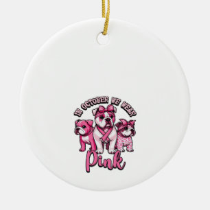 Im Oktober tragen wir Rosa � Halloween Süße Hunde Keramik Ornament